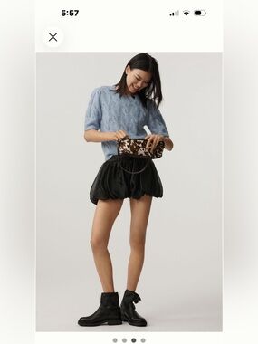 Ellen Tracy Short-Sleeve Cable-Knit Sweater